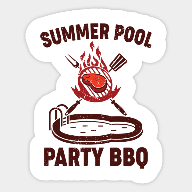 Summer Pool Party BBQ Sticker by Aratack Kinder